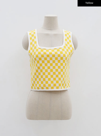 Checkered Tank Top and Shorts Set BU12